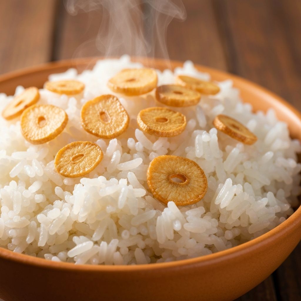 Filipino garlic rice (sinangag) with golden fried garlic bits